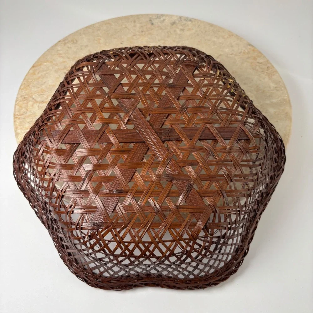 Vintage Woven Bamboo Basket 9